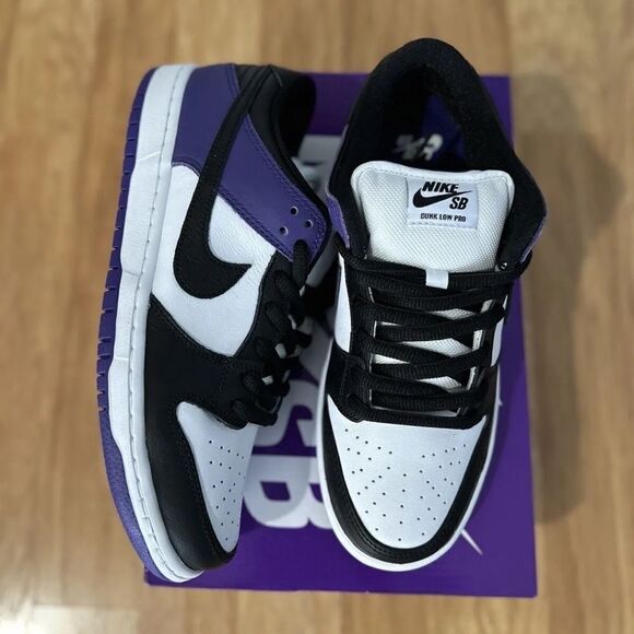 Nike Other - NIKE SB DUNK LOW COURT PURPLE black white BQ6817-500 size 8 - 14